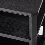 Black Oak Minimalist Open-Shelf TV Unit