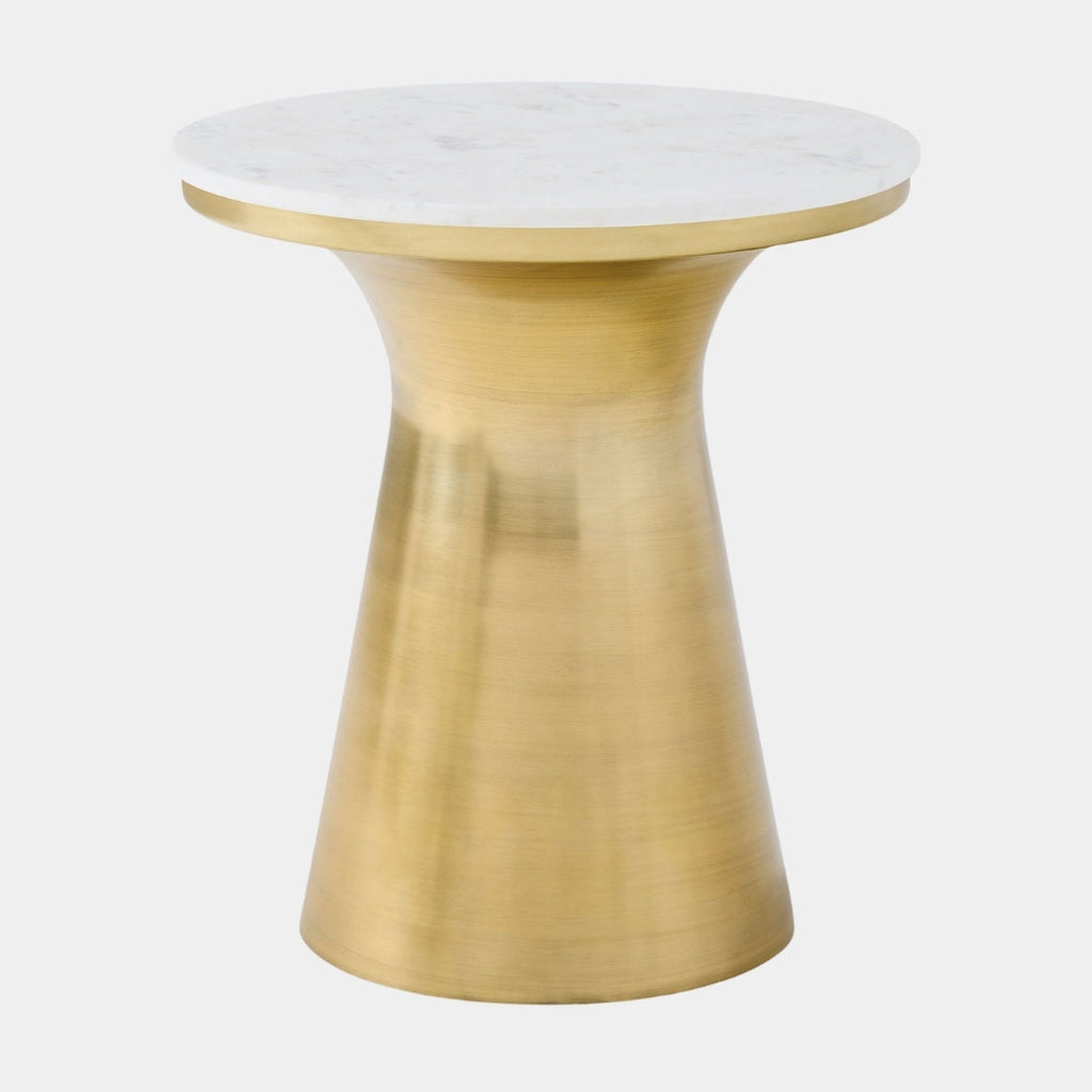 Golden Bloom Pedestal Side Table 


