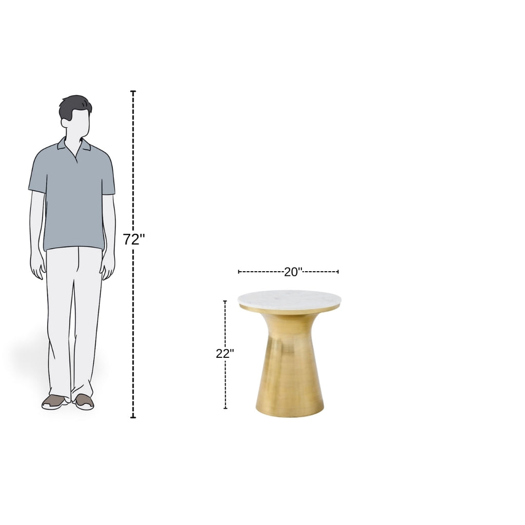 Golden Bloom Pedestal Side Table 


