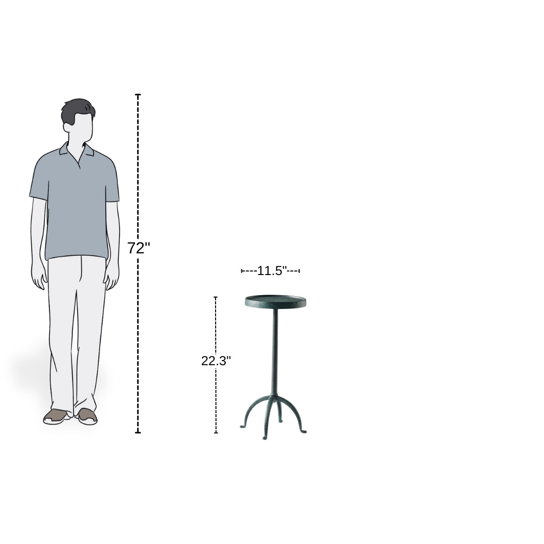 Classic Green Pedestal Side Table
