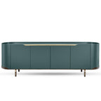 Olive Green TV Unit With Rounded Edges