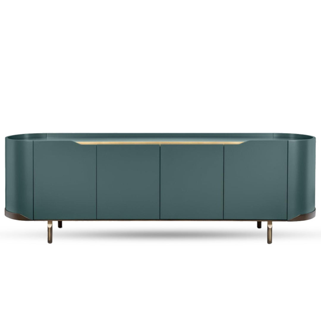 Olive Green TV Unit With Rounded Edges