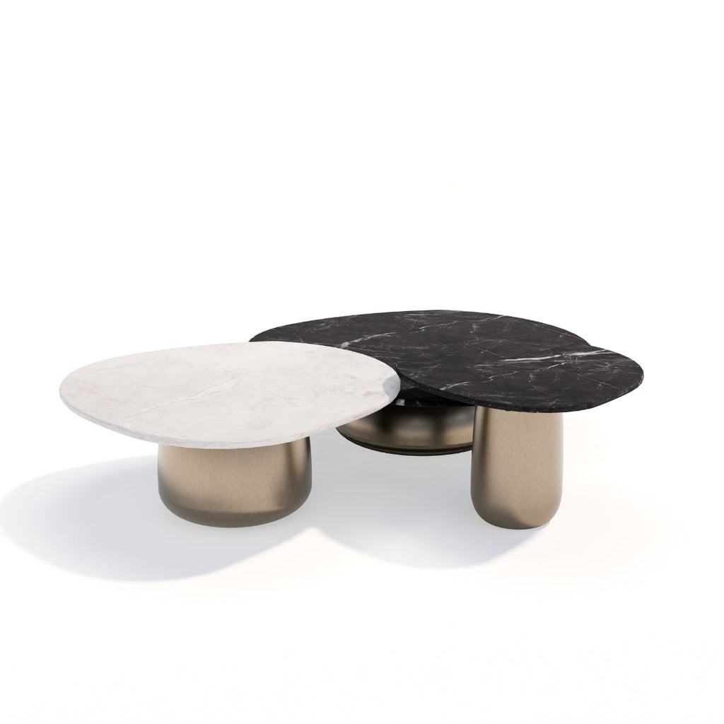 Modern Trio Coffee Table Set with Circular Base