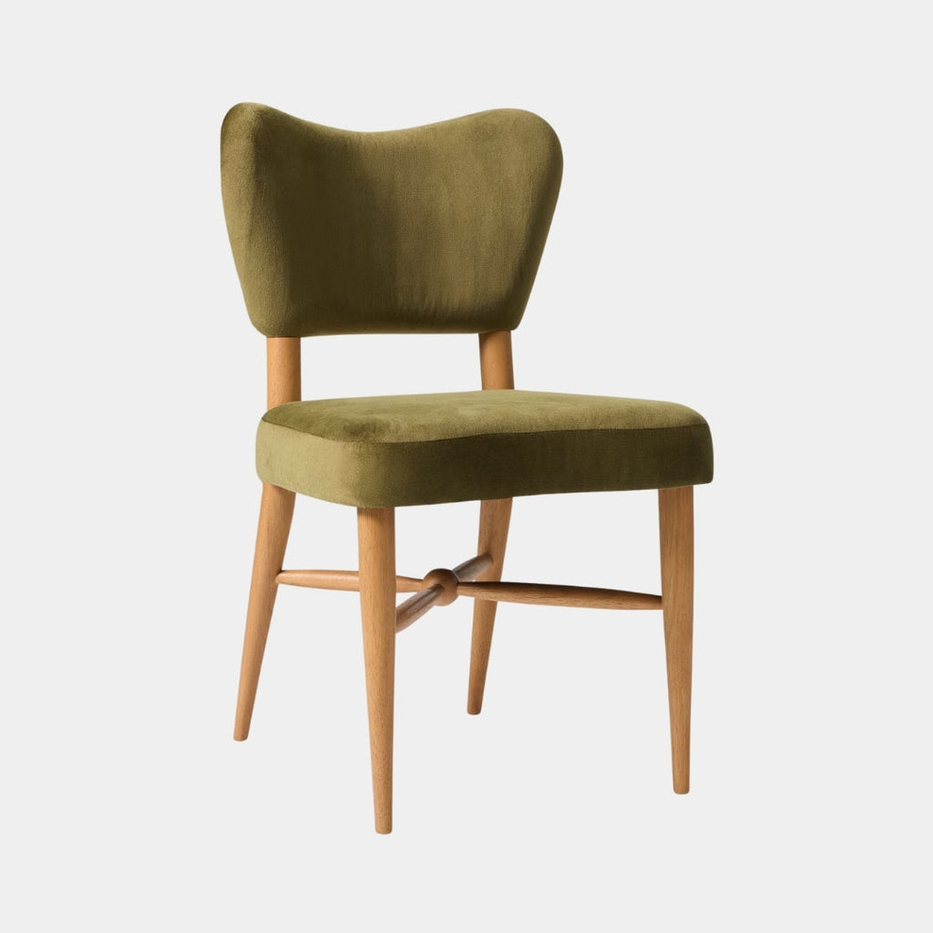Olive Green Upholstered Wooden Dining Chair