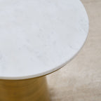 Golden Bloom Pedestal Side Table 


