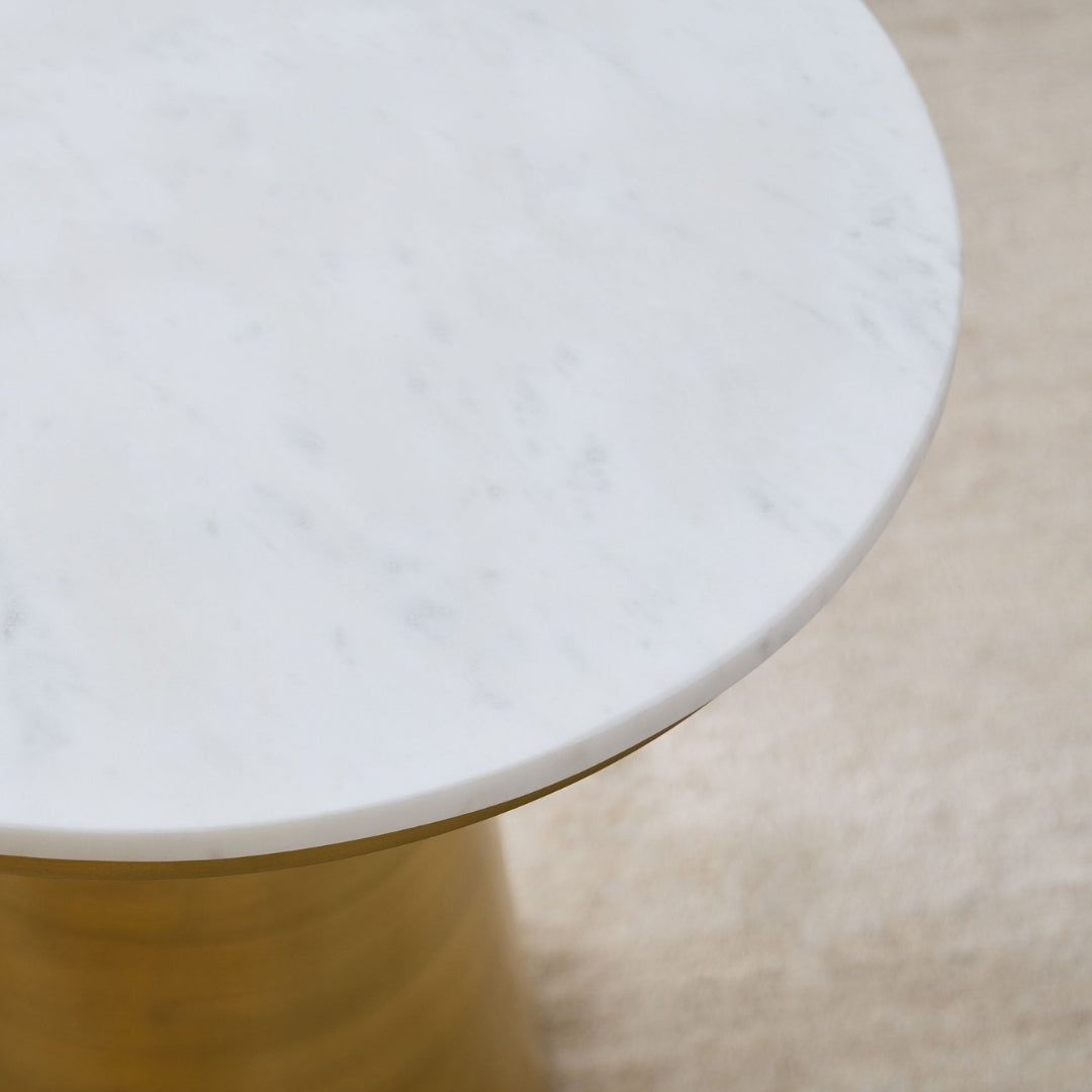 Golden Bloom Pedestal Side Table 


