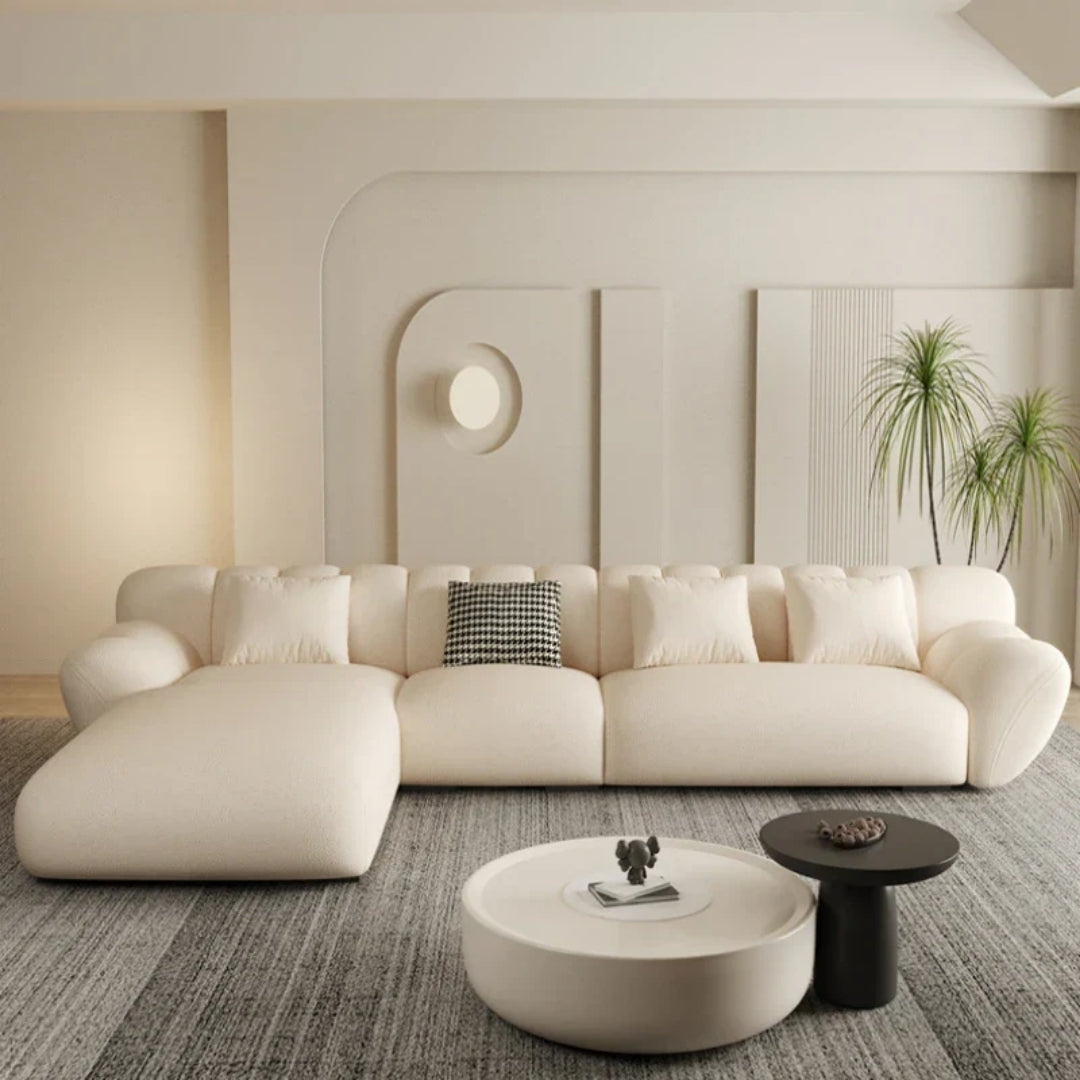 5 Seater LuxeCloud Curve L-Shaped Sofa



