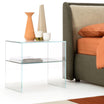 Minimalist Glass Side Table with Shelf