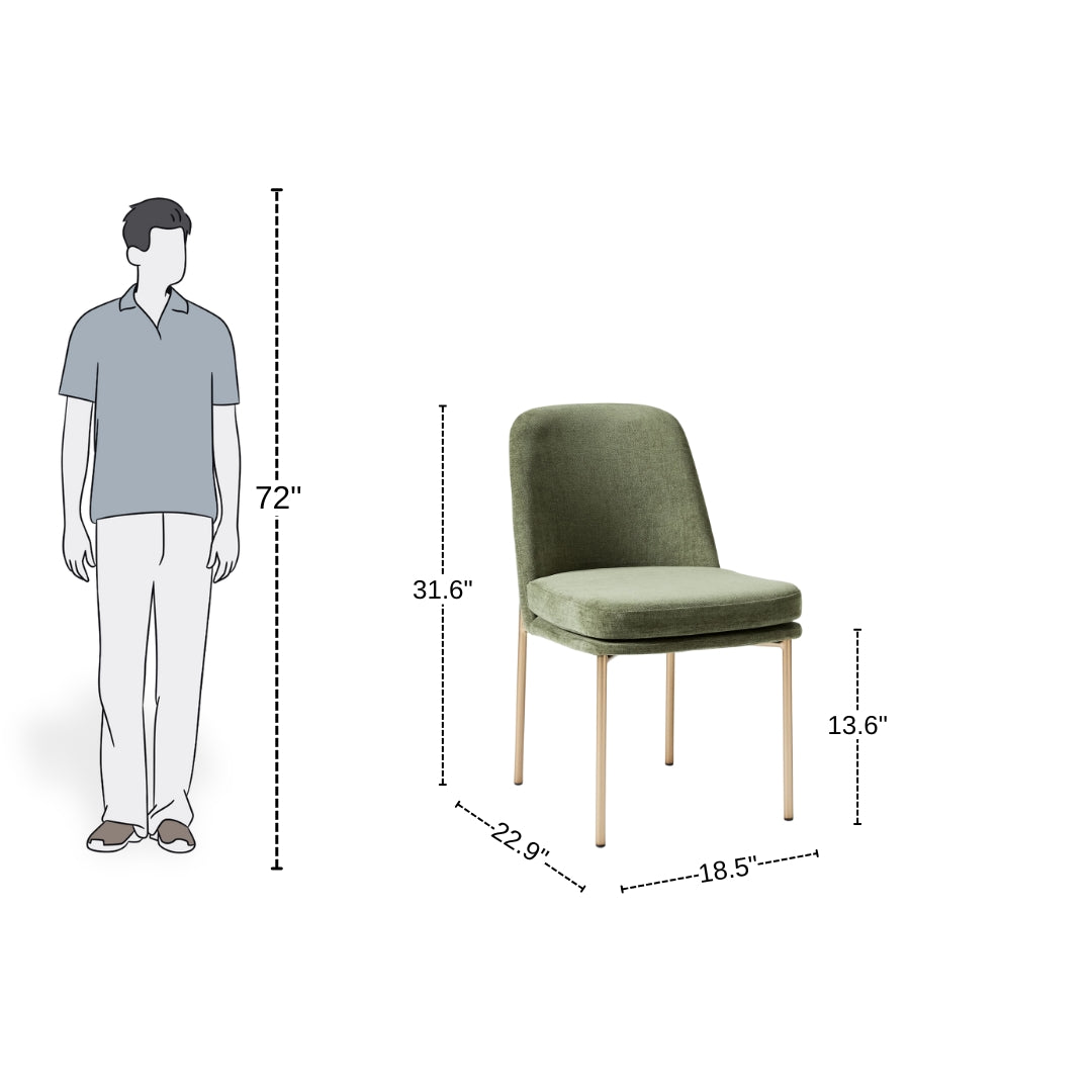 Elegant Sage Green Upholstered Dining Chair