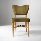Olive Green Upholstered Wooden Dining Chair