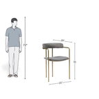 Chic Gold Frame Dining Chair with Soft Grey Seat