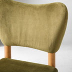 Olive Green Upholstered Wooden Dining Chair