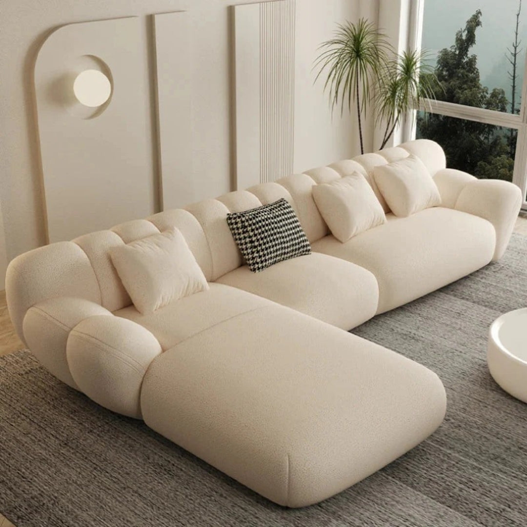 5 Seater LuxeCloud Curve L-Shaped Sofa


