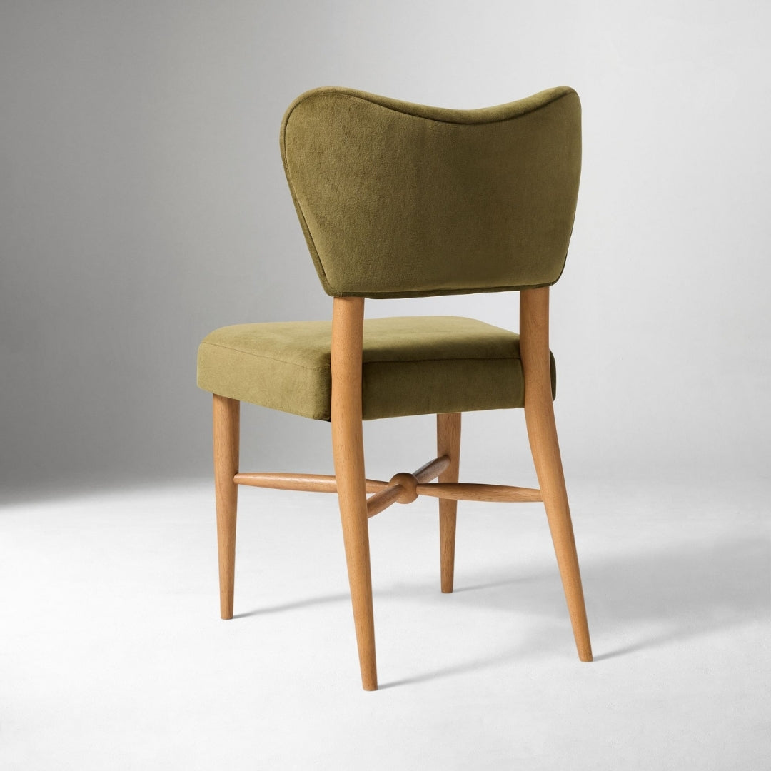 Olive Green Upholstered Wooden Dining Chair