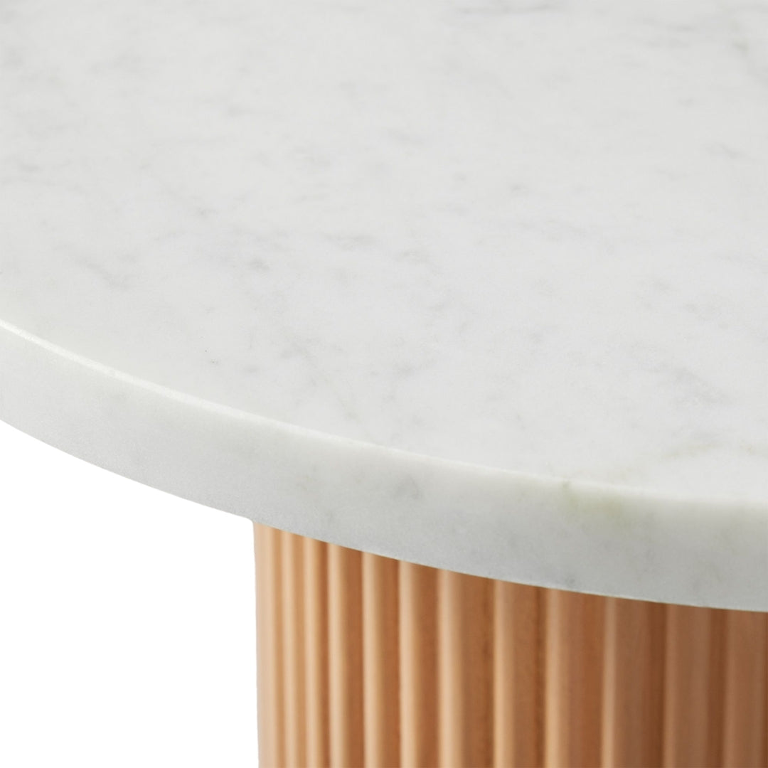 Marble Textured Pedestal Side Table