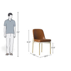 Luxe Two-Tone Leather Dining Chair with Metal Legs