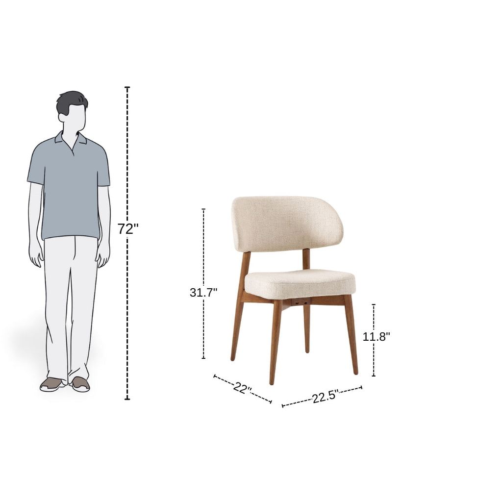 Vintage Inspired Wooden Upholstered Dining Chair