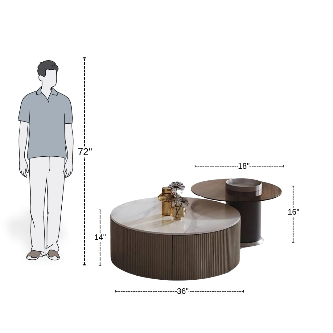 Luxe Dual-Tier Circular Coffee Table

