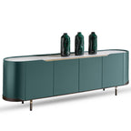 Olive Green TV Unit With Rounded Edges