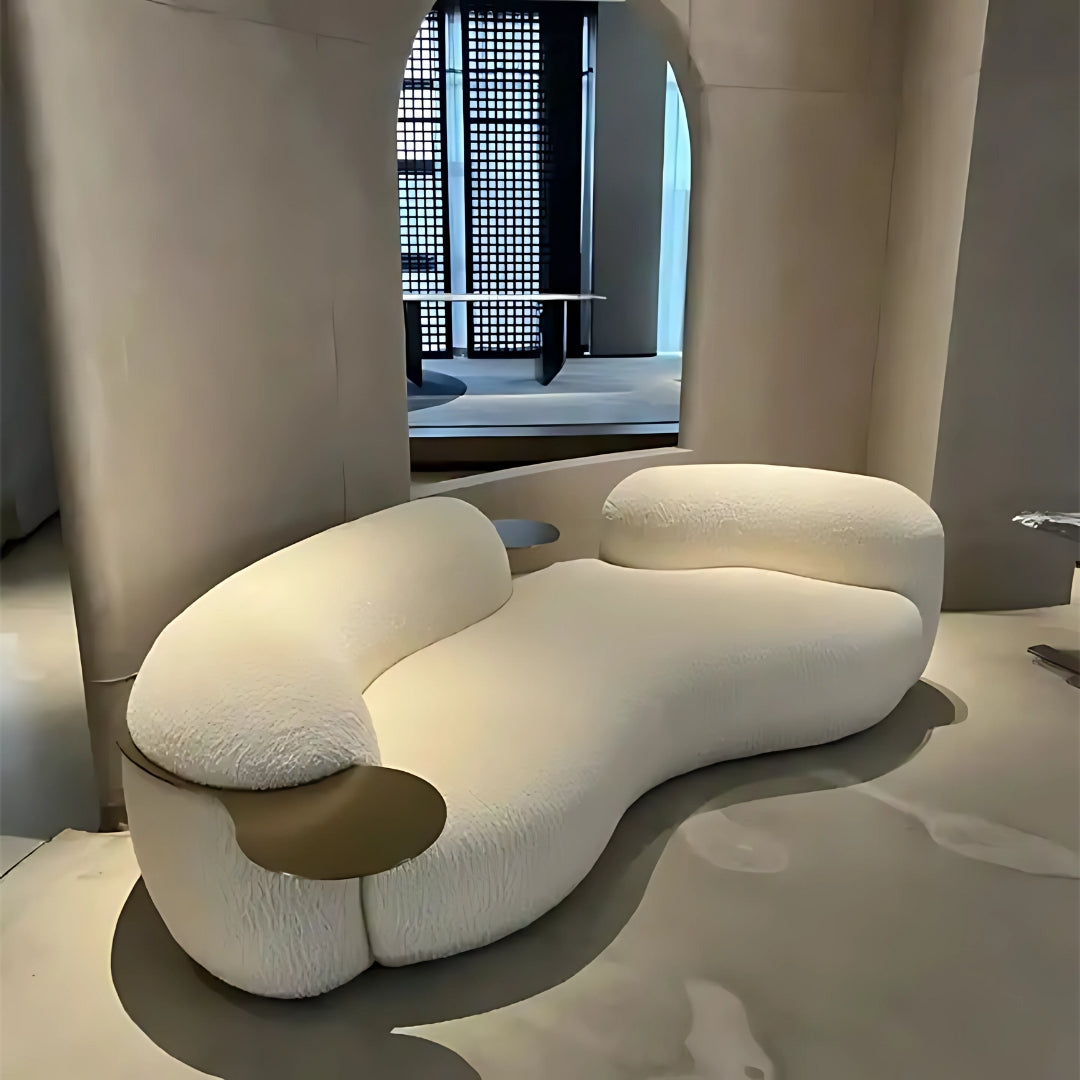 3 Seater Modern Flow Upholstered Curved Sofa