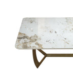 Brass-Leg Marble Coffee Table