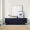 Elegant Black Slatted TV Unit