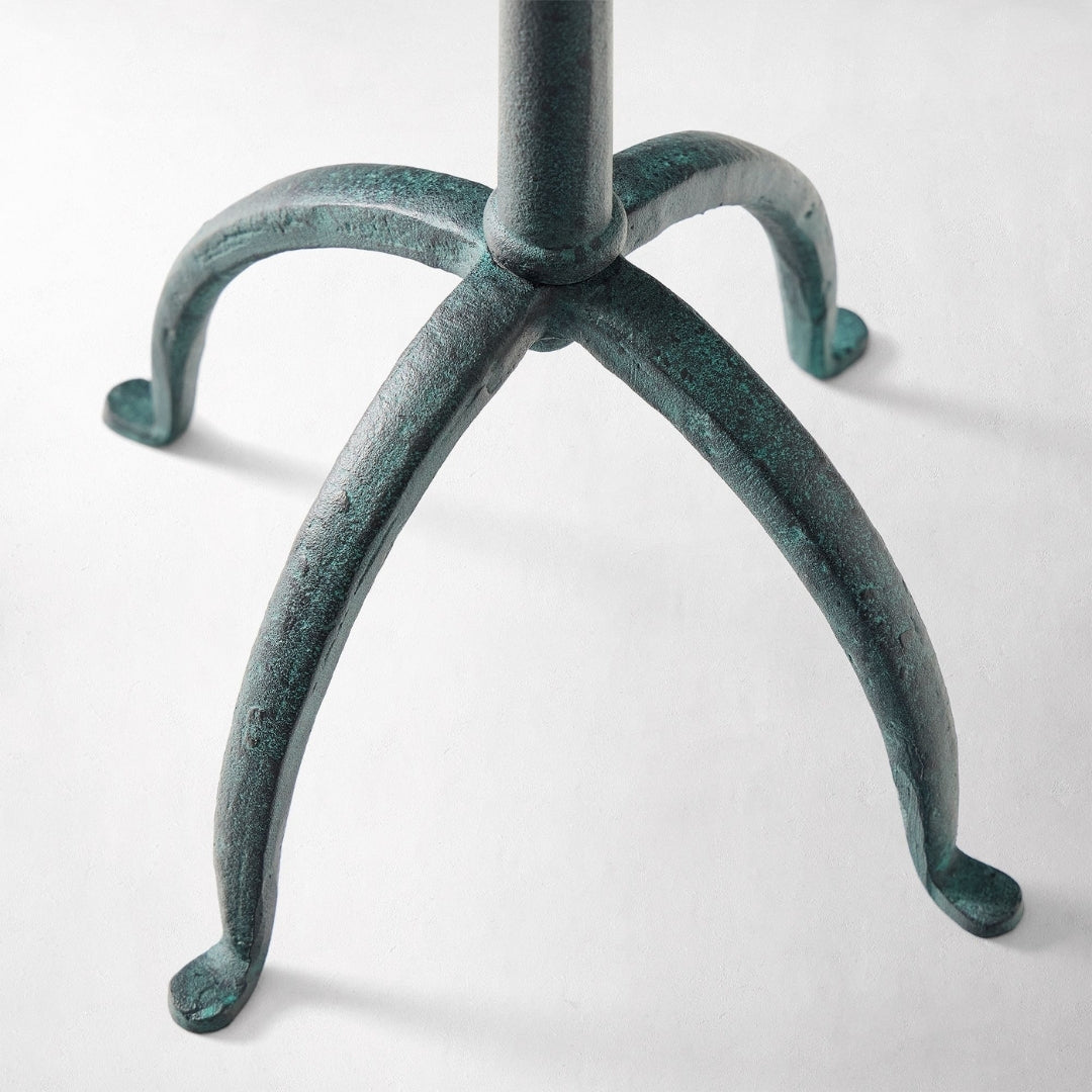 Classic Green Pedestal Side Table
