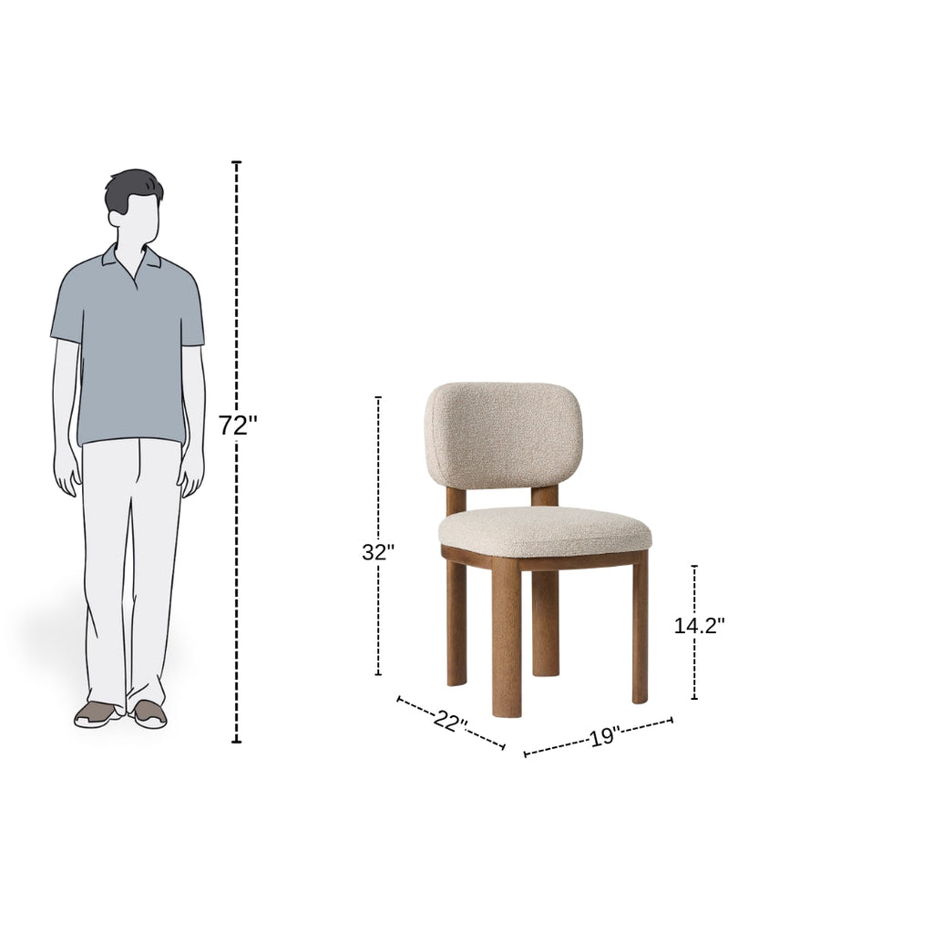 Contemporary Soft Beige Wooden Dining Chair