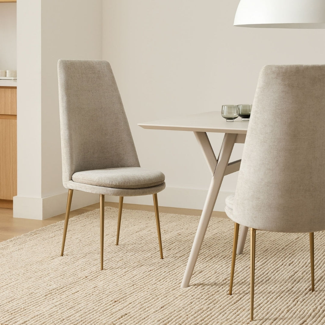 Elegant High Back Gray Dining Chair