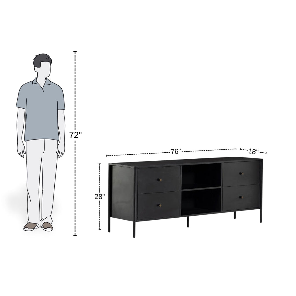 Matte Black Luxe TV Unit
