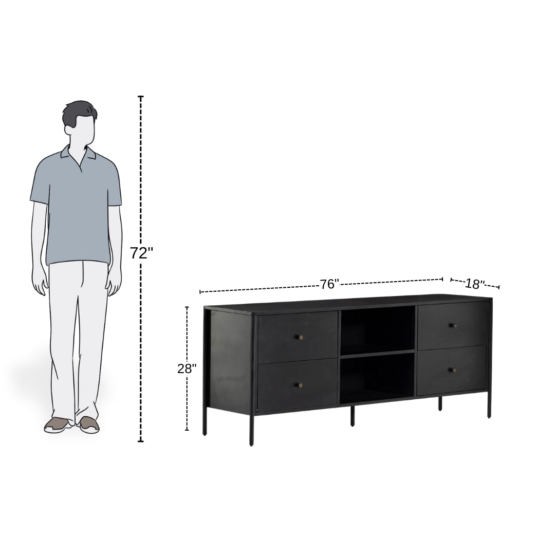 Matte Black Luxe TV Unit
