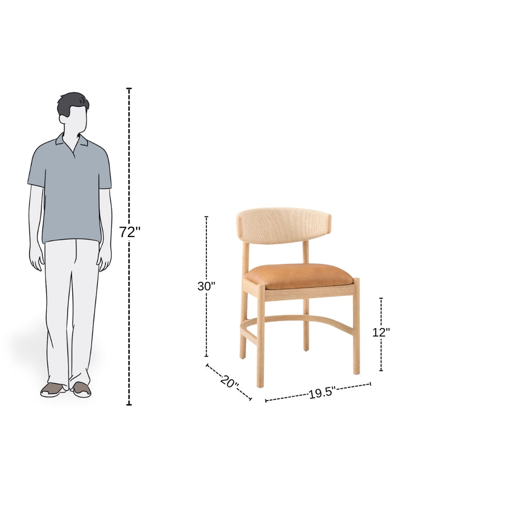 Organic Texture Dining Chair with Natural Finish

