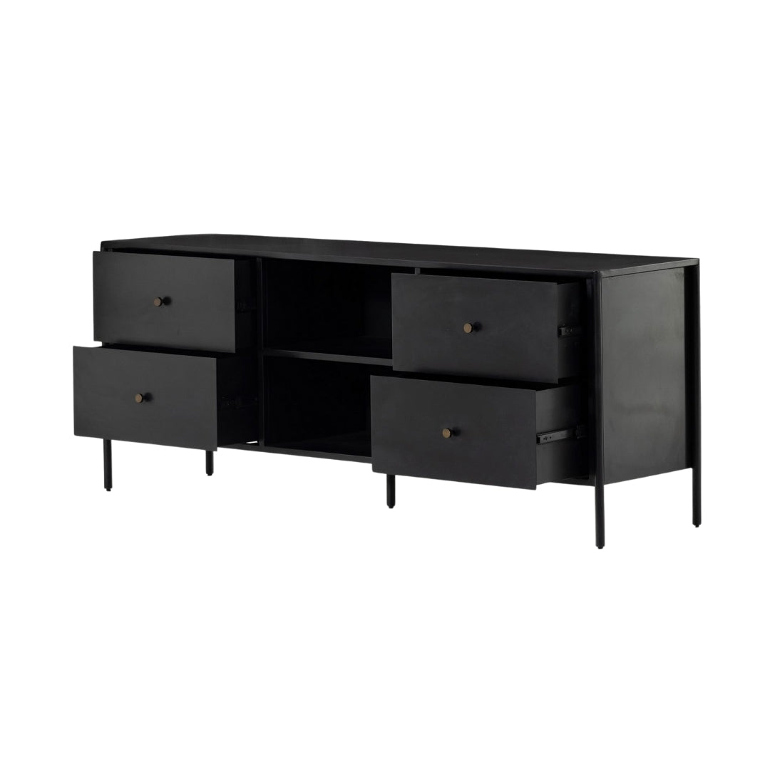 Matte Black Luxe TV Unit
