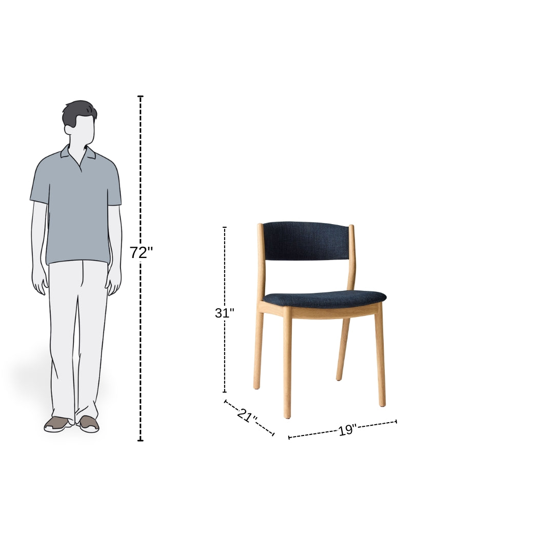 Sleek Natural Frame Wooden Dining Chair