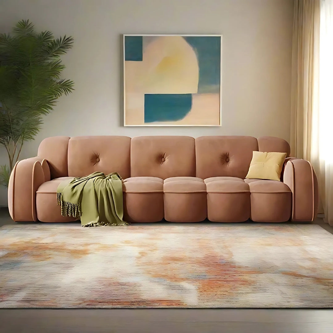 4 Seater Rose Bloom Tufted Comfort Sofa