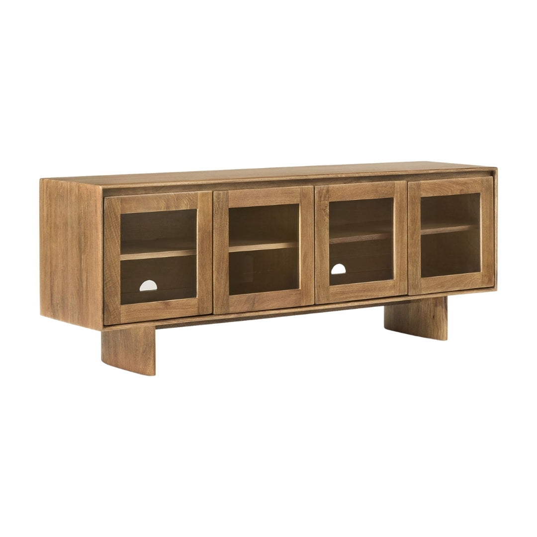 Vintage Frame Glass-Door TV Unit