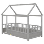 Full Size Kids House Bed with Roof Design