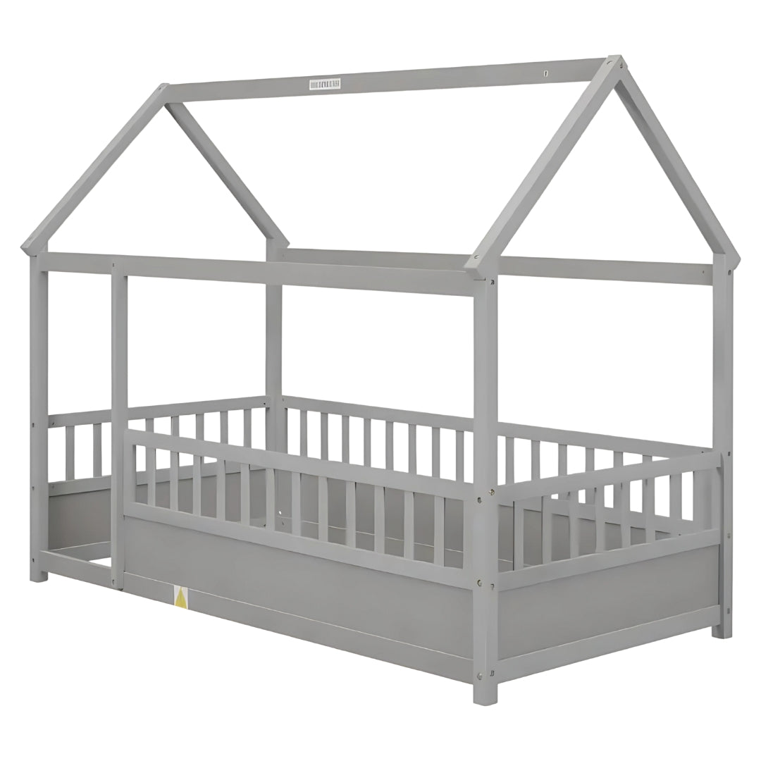 Full Size Kids House Bed with Roof Design