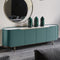 Olive Green TV Unit With Rounded Edges