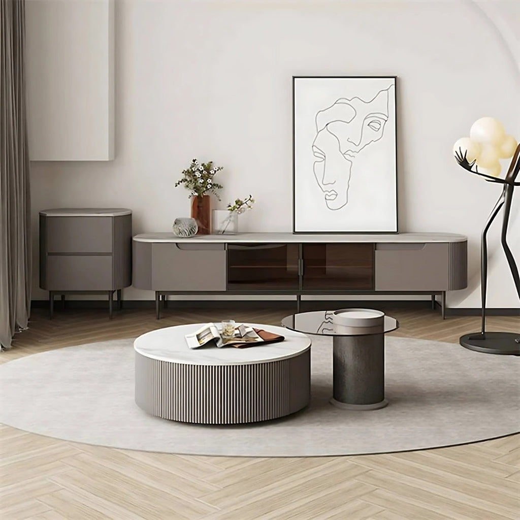 Luxe Dual-Tier Circular Coffee Table

