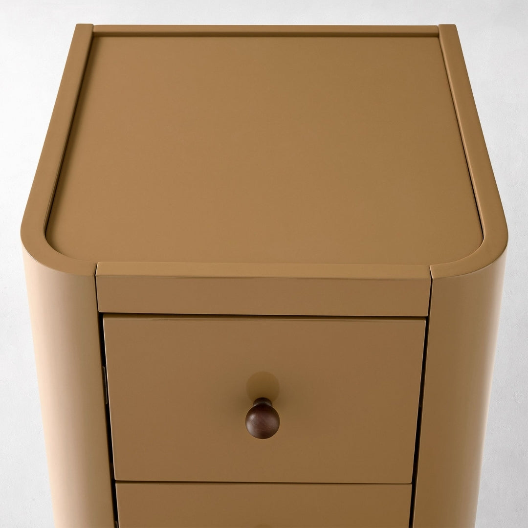 Minimalist Brown Rounded Edge Nightstand

