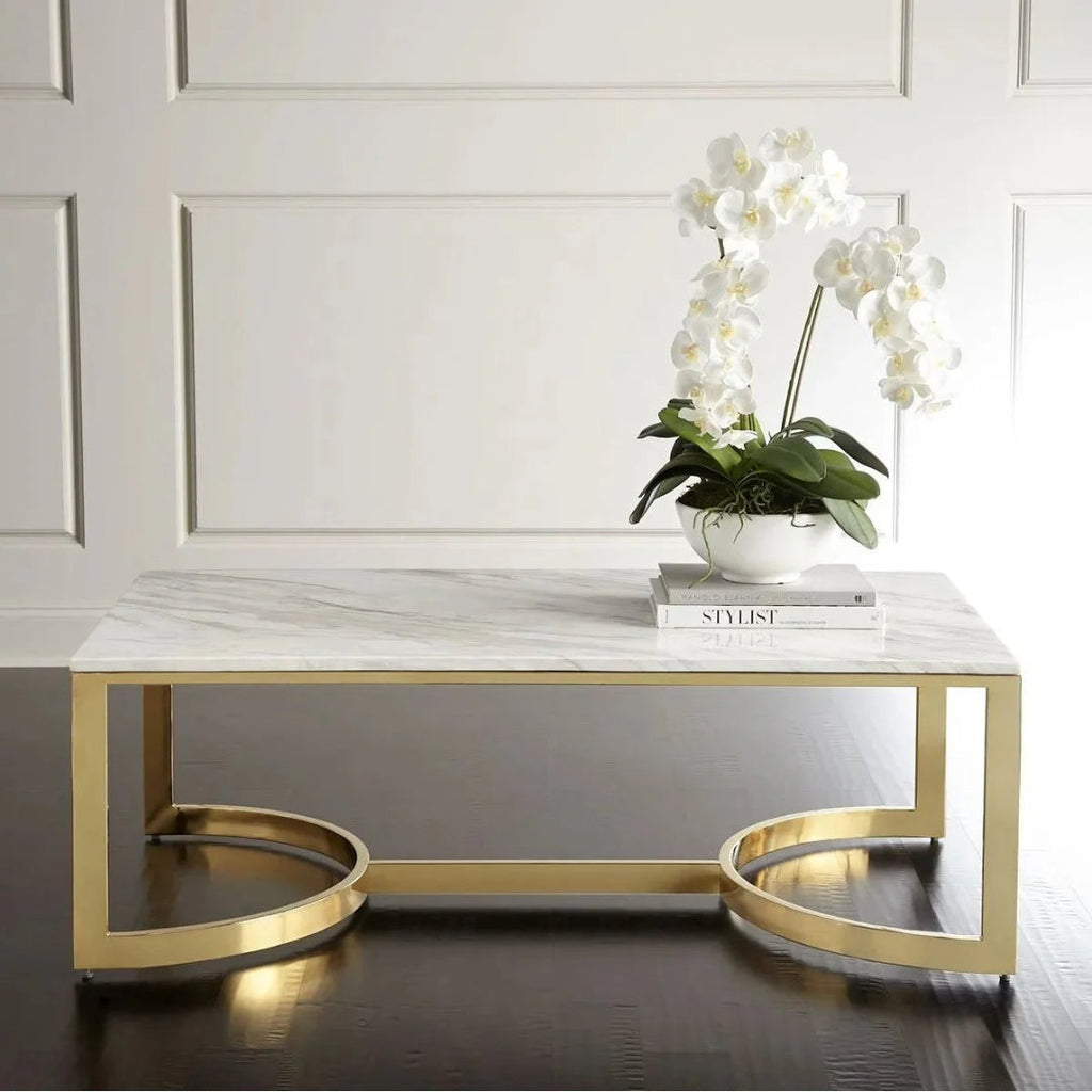 Modern Golden Loop Brass Coffee Table