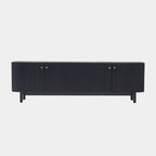 Elegant Black Slatted Media Unit