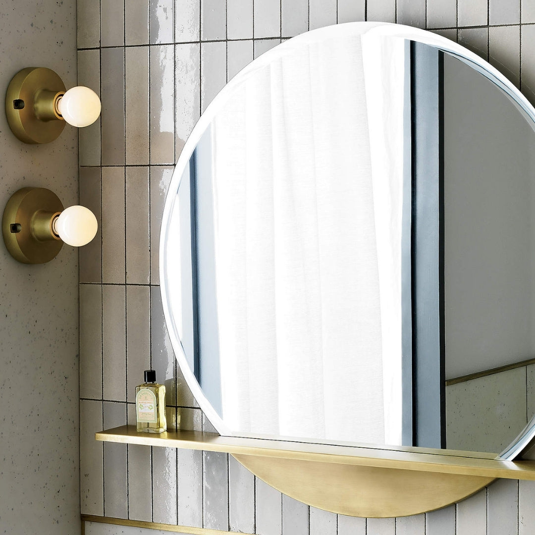 Orbit Round Mirror with Shelf