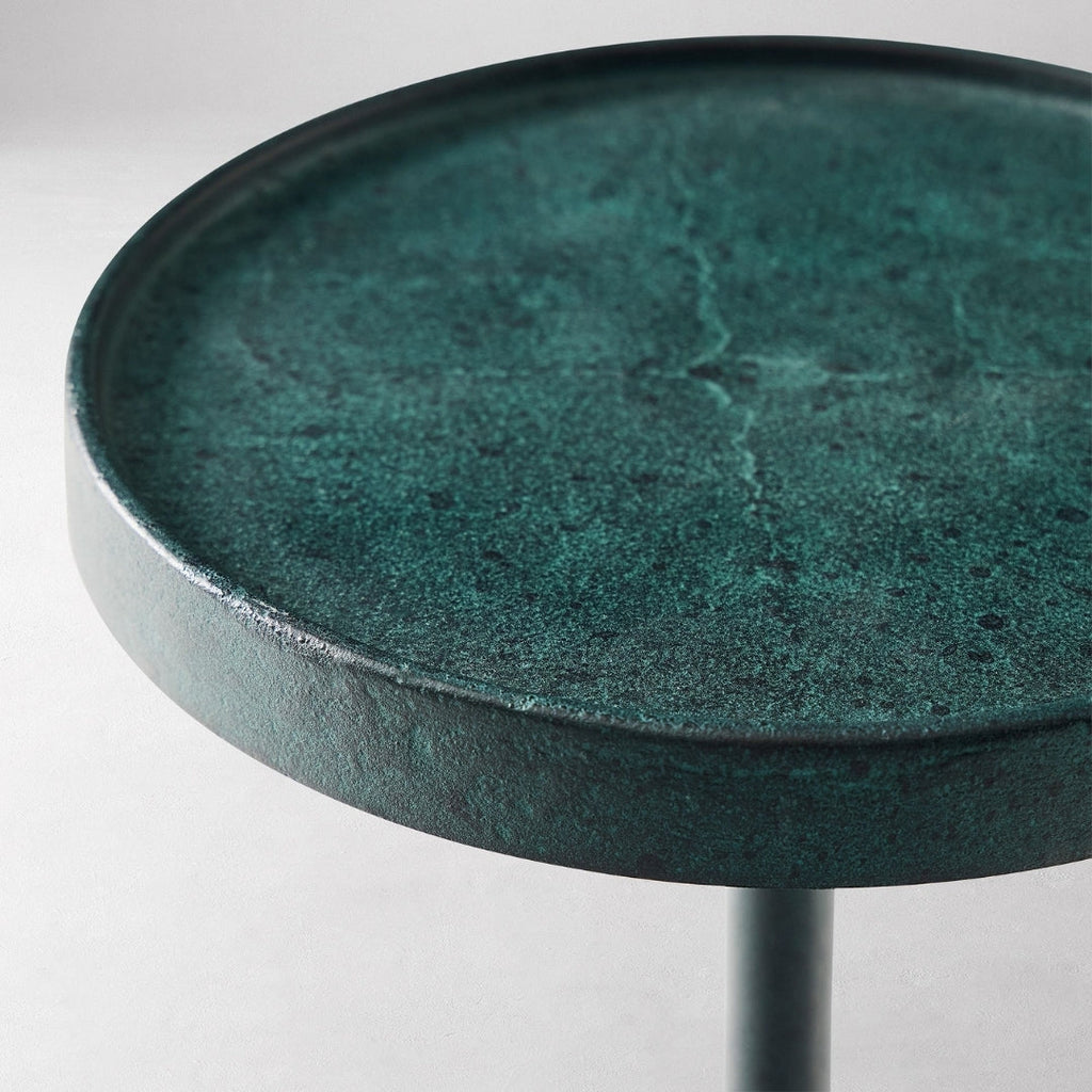 Classic Green Pedestal Side Table
