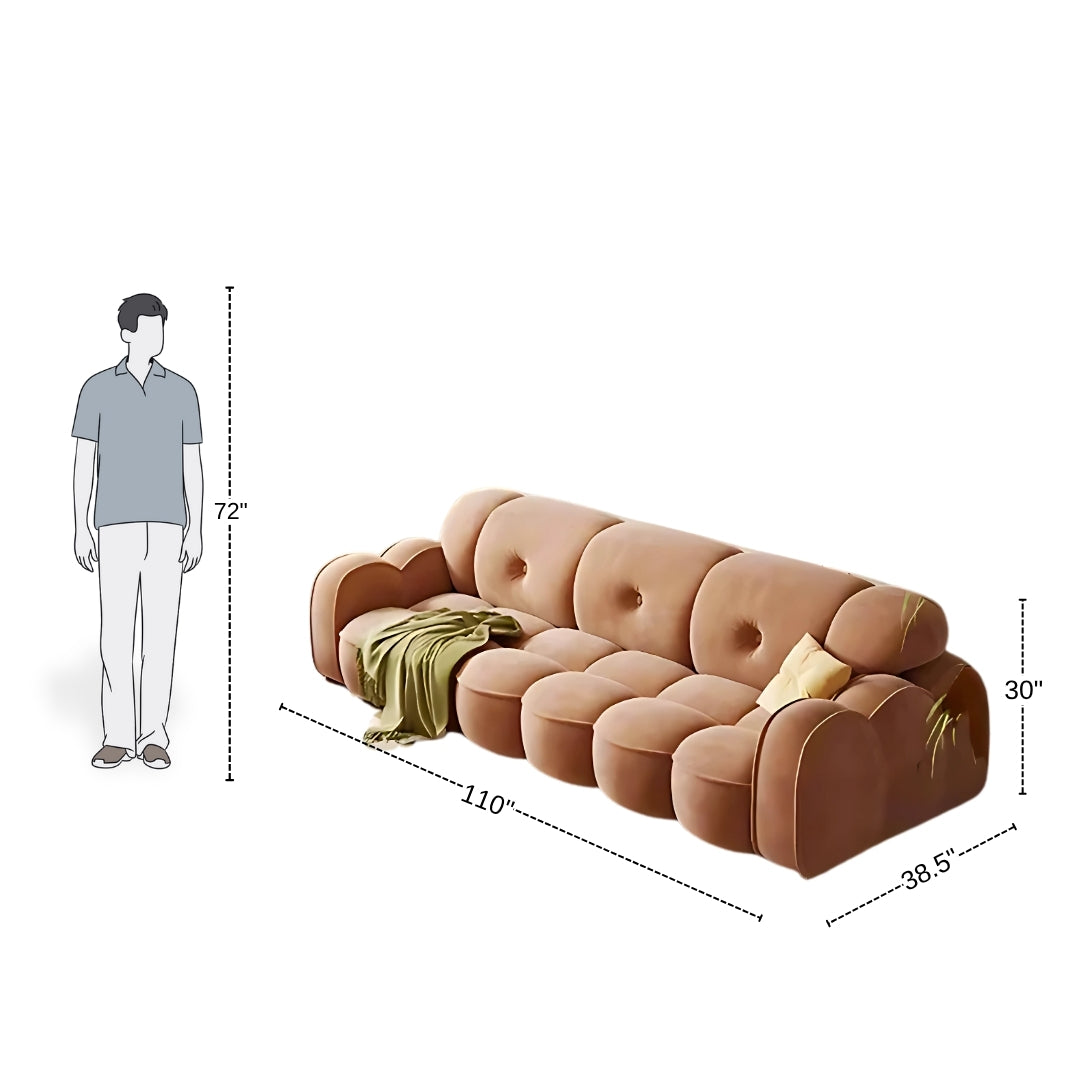 4 Seater Rose Bloom Tufted Comfort Sofa