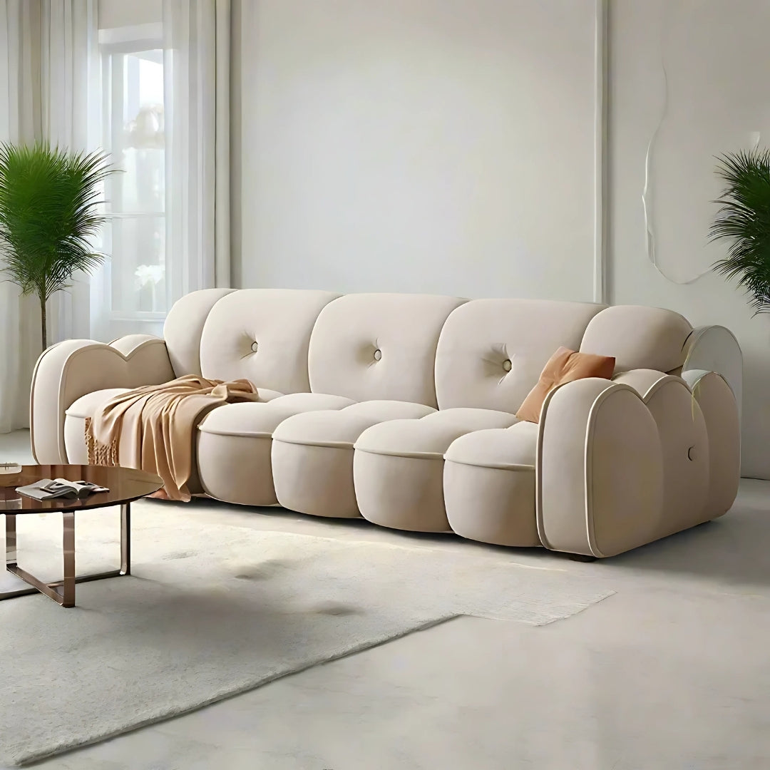 4 Seater Rose Bloom Tufted Comfort Sofa