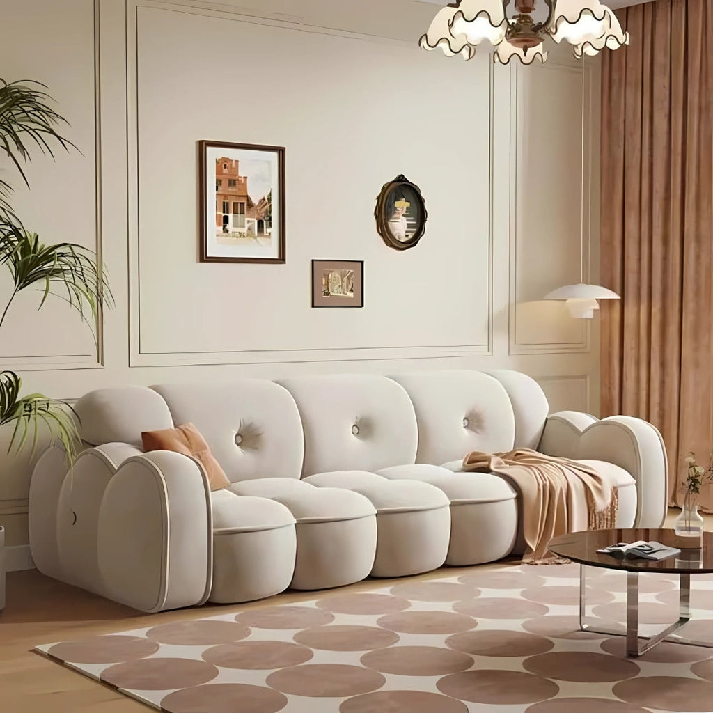 4 Seater Rose Bloom Tufted Comfort Sofa