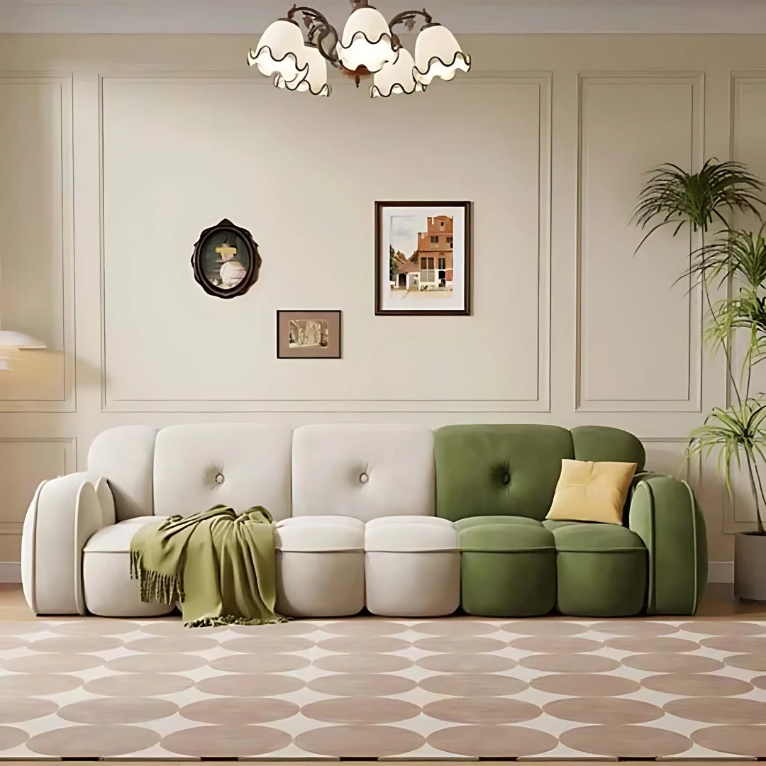 4 Seater Rose Bloom Tufted Comfort Sofa