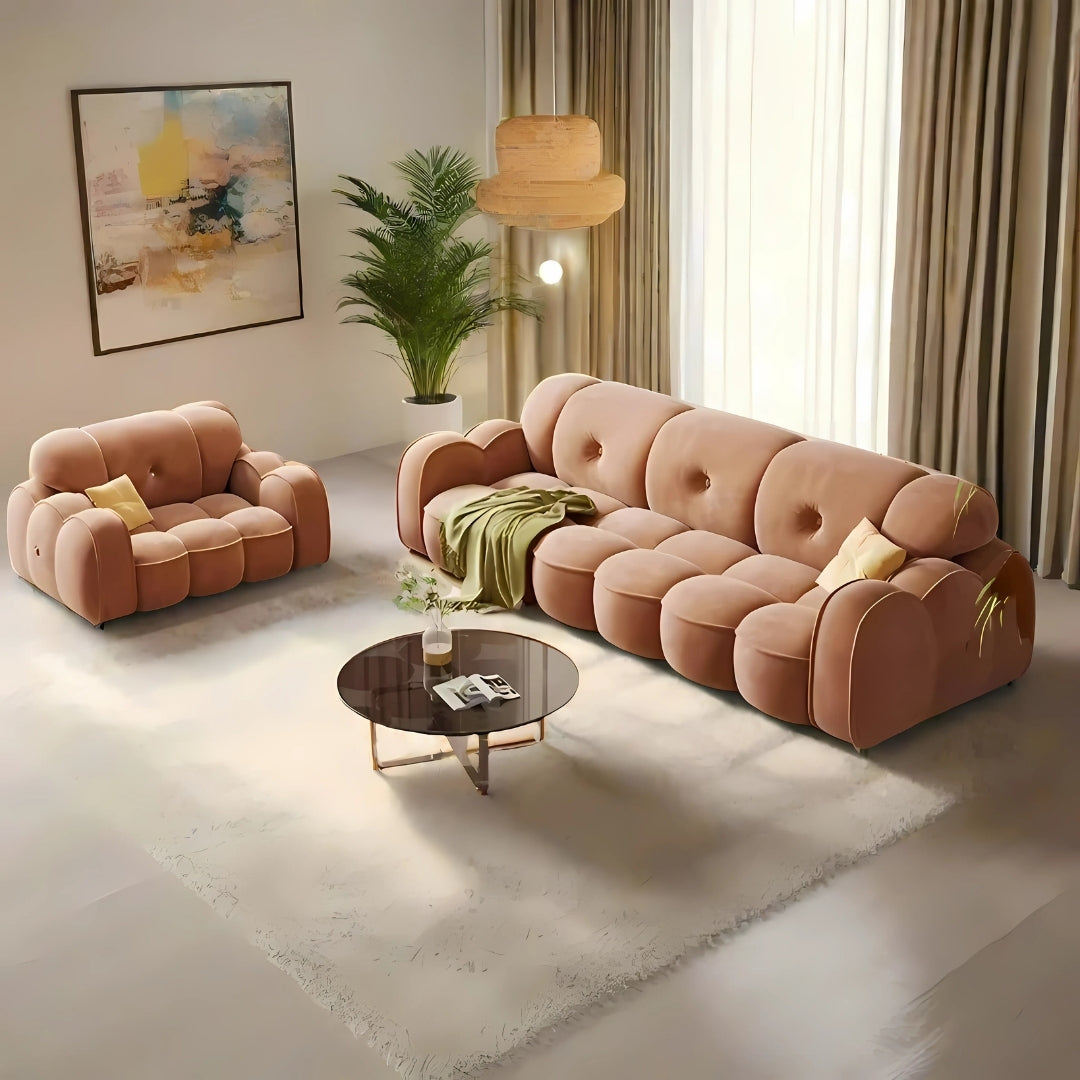 4 Seater Rose Bloom Tufted Comfort Sofa